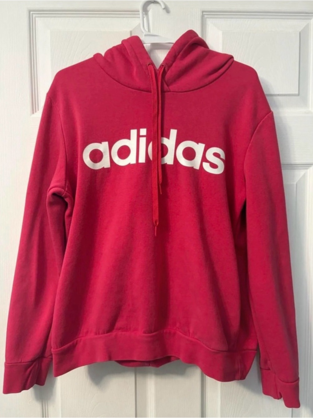 adidas Pink Logo Pullover Hoodie